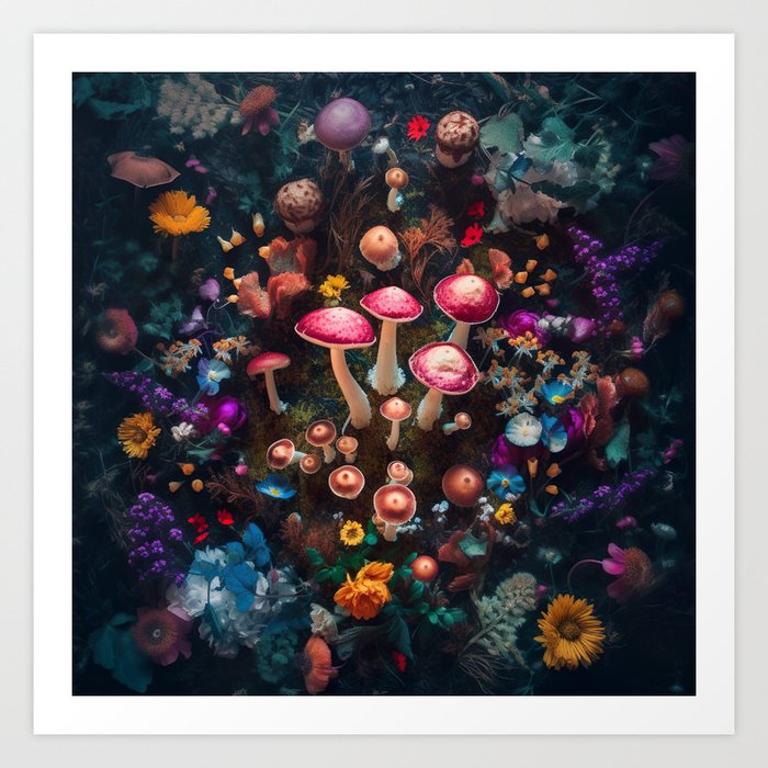 Fantasy Mushrooms Art Print
