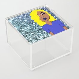 Glam Girls Blue Chic Glitter  Acrylic Box