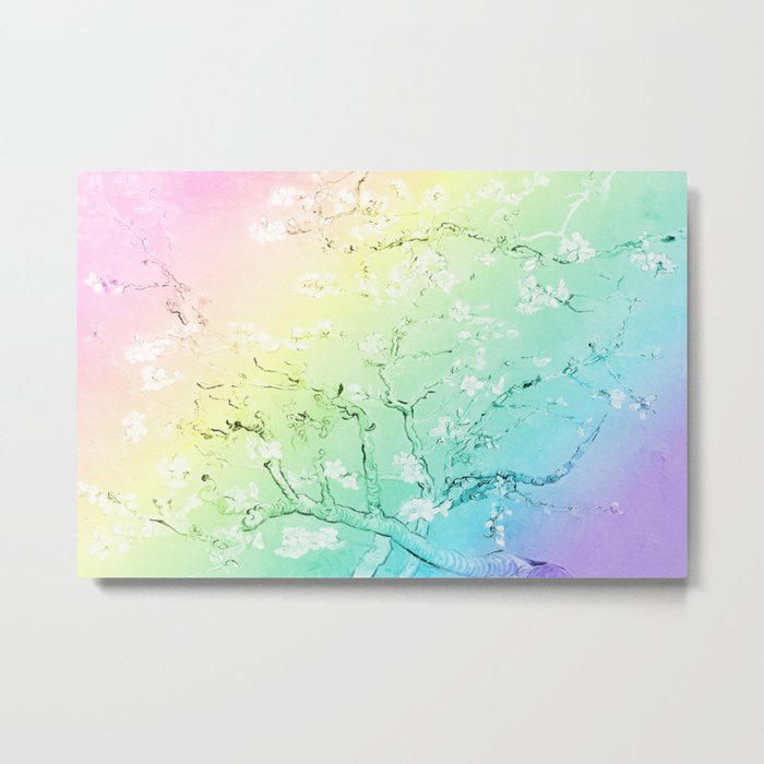 PVan Gogh Almond Blossoms Pastel Rainbow Art and Decor Metal Print