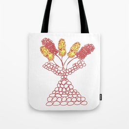 Minimalist red flowers in vase Tote Bag