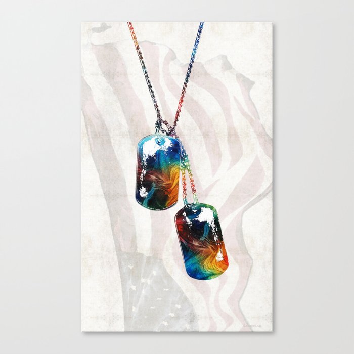 Military Art Dog Tags - Honor - By Sharon Cummings Canvas Print