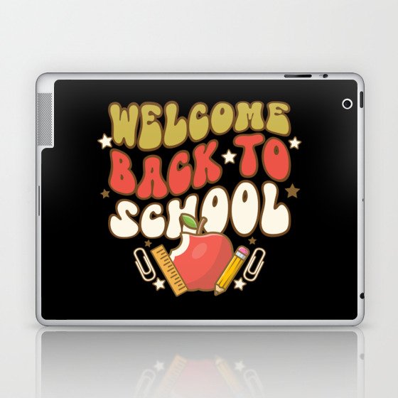 Welcome back to school retro vintage art Laptop & iPad Skin
