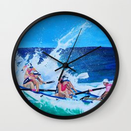 Surf Boat Rowers Wall Clock