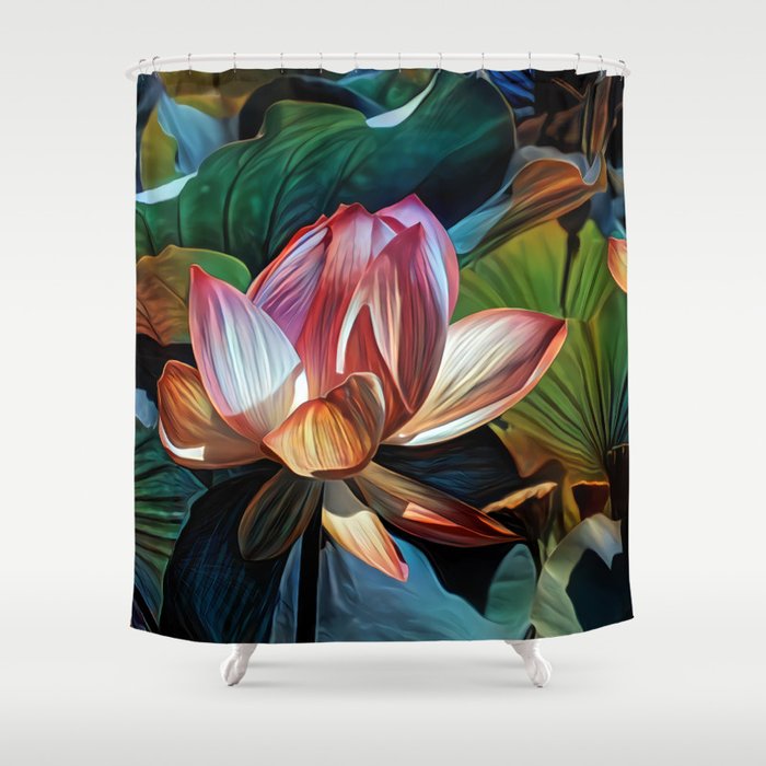 Lotus Pond Shower Curtain