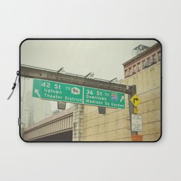 New York Arrival | Highway signs | Downtown Madison Square Garden | Midtown Manhattan Laptop Sleeve