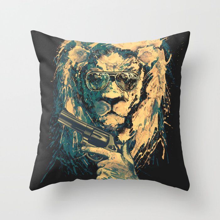 Lion is always Cool Throw Pillow