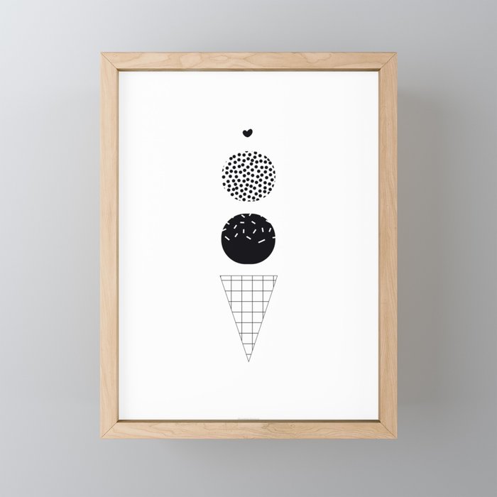 Ice Cream | minimalist  Framed Mini Art Print