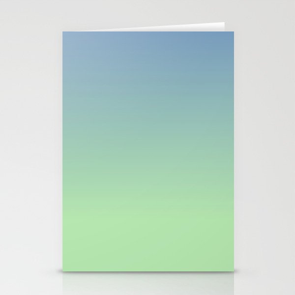BLUE & GREEN GRADIENT. Light Pastel Colors Ombre Pattern Stationery Cards