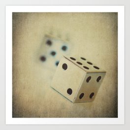 Vintage Chrome Dice Art Print