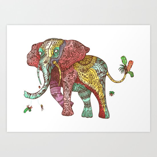 Elephant Ini Art Print
