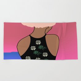 Woman At The Meadow 08 Beach Towel