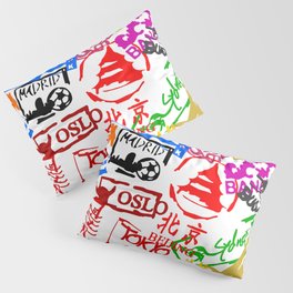 World City Passport Stamps Pillow Sham