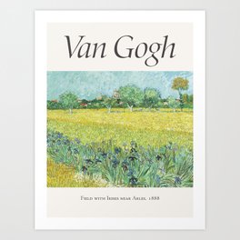 Vincent Van Gogh Field with Irises Arles 1888 Art Exhibition Print Art Print