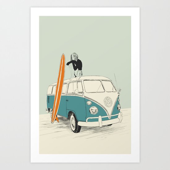 Wild Surfer Art Print