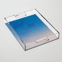 Blue & Cream Dip-Dye Beach Pattern Acrylic Tray