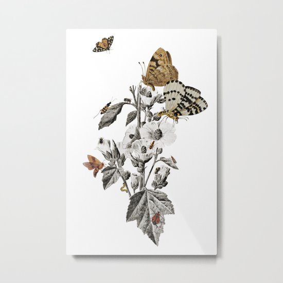 Insect Toile Metal Print