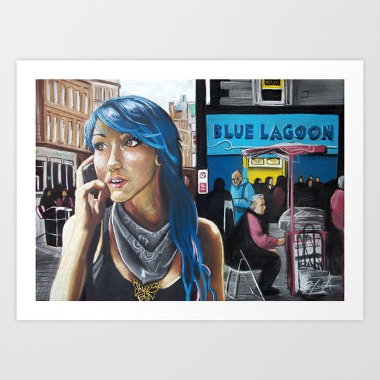 THE GIRL FROM THE BLUE LAGOON Art Print