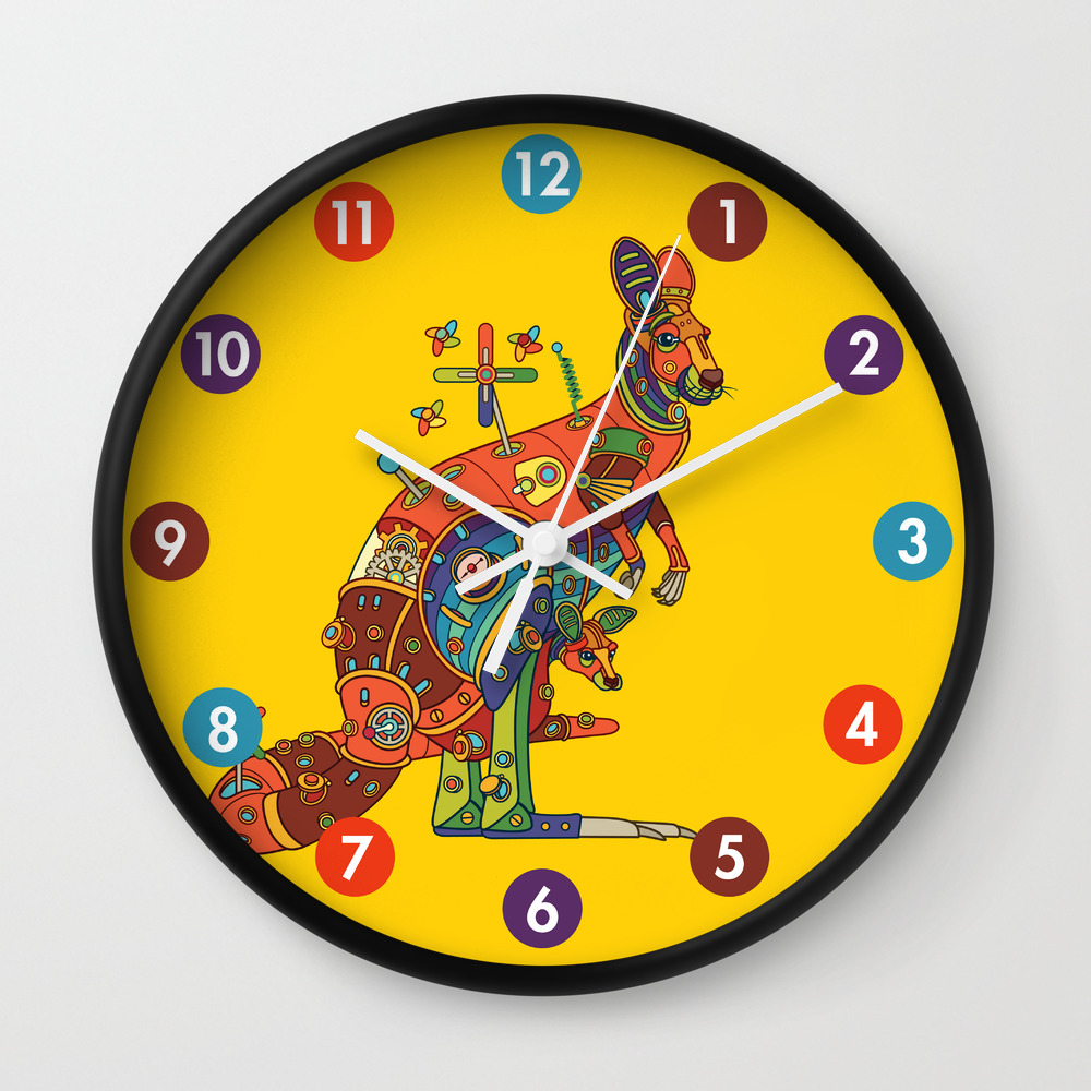 Kangaroo Cool Wall Art For Kids And Adults Alike Wall Clock By