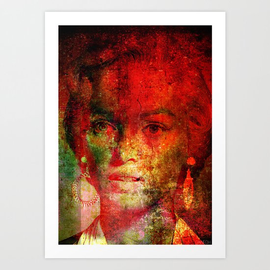 Marilyne behind the mirror Art Print
