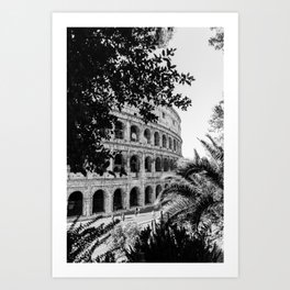 The Roman Colosseum in Black and White || Ancient Rome, Italy, Architecture, Travel Photography Art Print