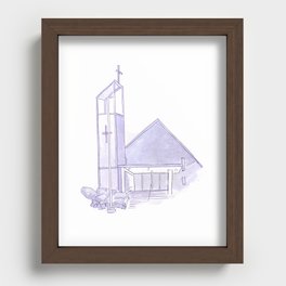 Watercolor Church Recessed Framed Print