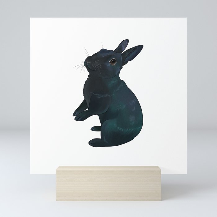 Black Rabbit Mini Art Print