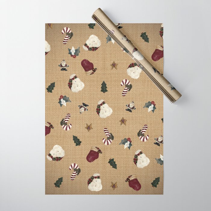 Primitive Christmas Wrapping Paper 