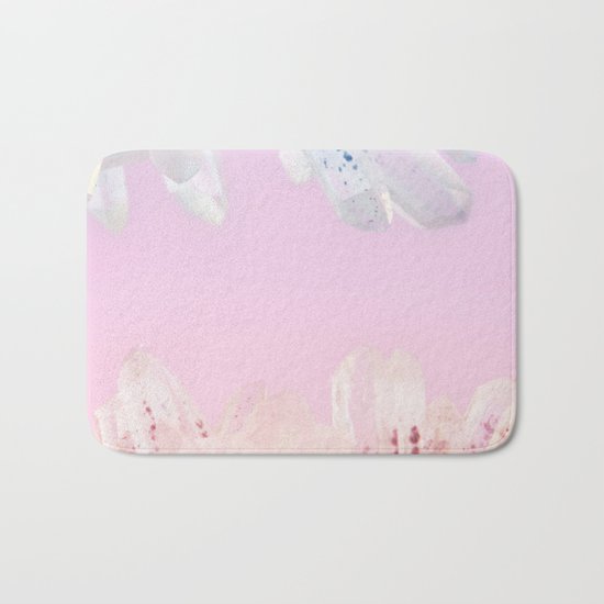 Serenity and Rose Quartz Crystals Bath Mat
