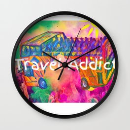 travel addict Wall Clock