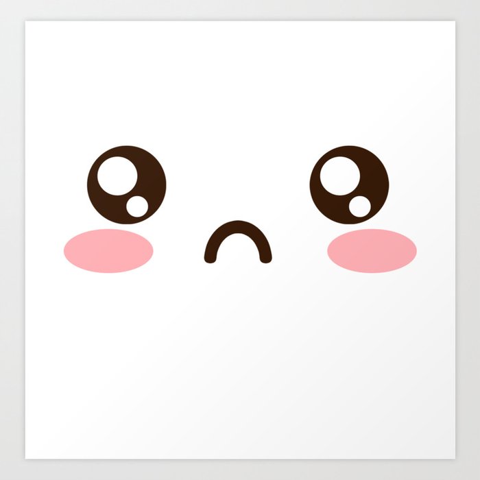 Cute Anime Japanese Emoji Emoticon Sad Face Art Print By Poser Boy