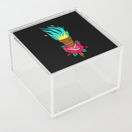 TORCHED ROSE Acrylic Box