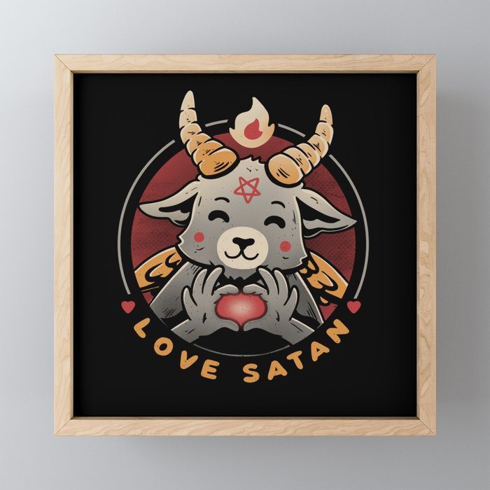 Love Satan Framed Mini Art Print