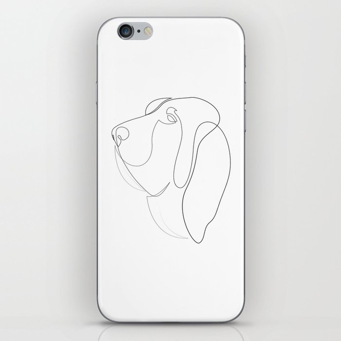 Bloodhound - one line drawing iPhone Skin