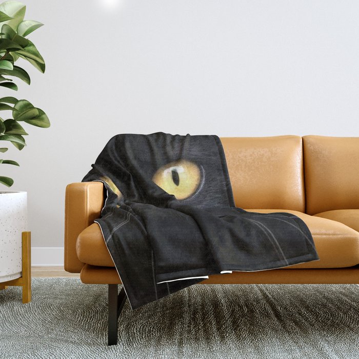 Black Cat Look Throw Blanket