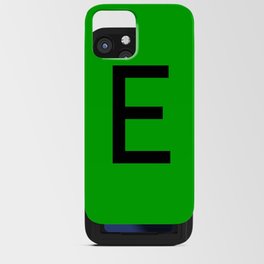 LETTER E (BLACK-GREEN) iPhone Card Case