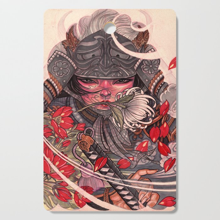 Female Samurai Warrior Cutting Board