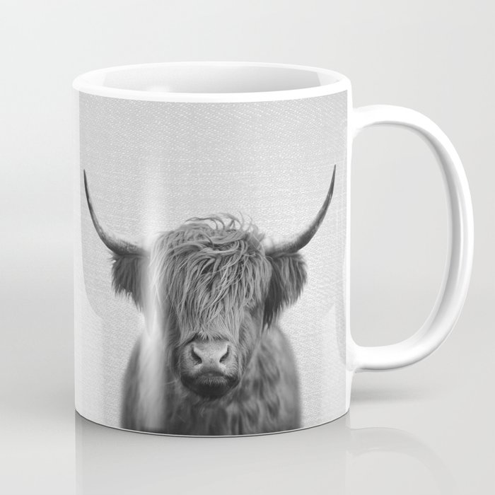Highland Cow - Black & White Coffee Mug