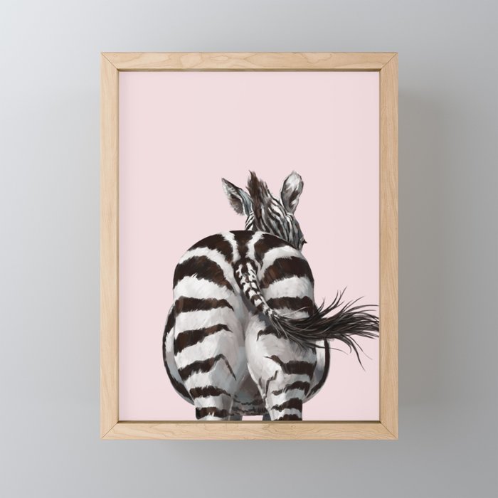 Zebra Butt Framed Mini Art Print