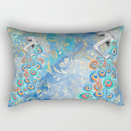 Feather peacock #17 Rectangular Pillow