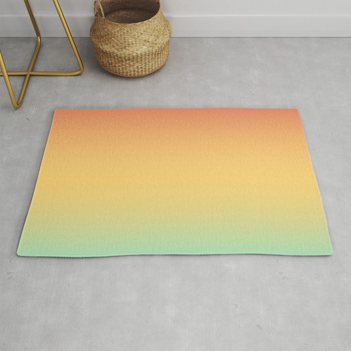 Red yellow turquoise ombre Rug