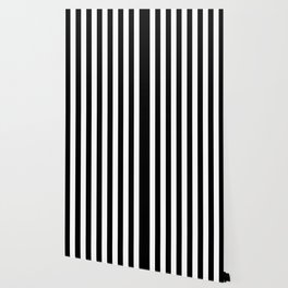 Parisian Black and White Stripes (vertical) Wallpaper