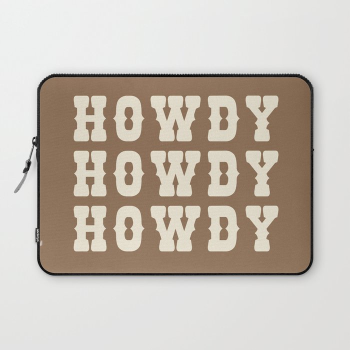 Brown and Beige Howdy Cowboy Design Laptop Sleeve