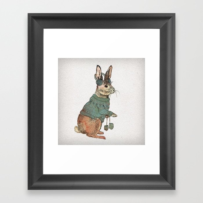 Winter Rabbit Framed Art Print