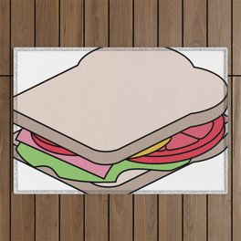 Unexploded Sandwich Diagram.  Graphic Artwork Outdoor Rug