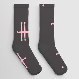 Seamless abstract mid century modern pattern - Pink and Brown Socks