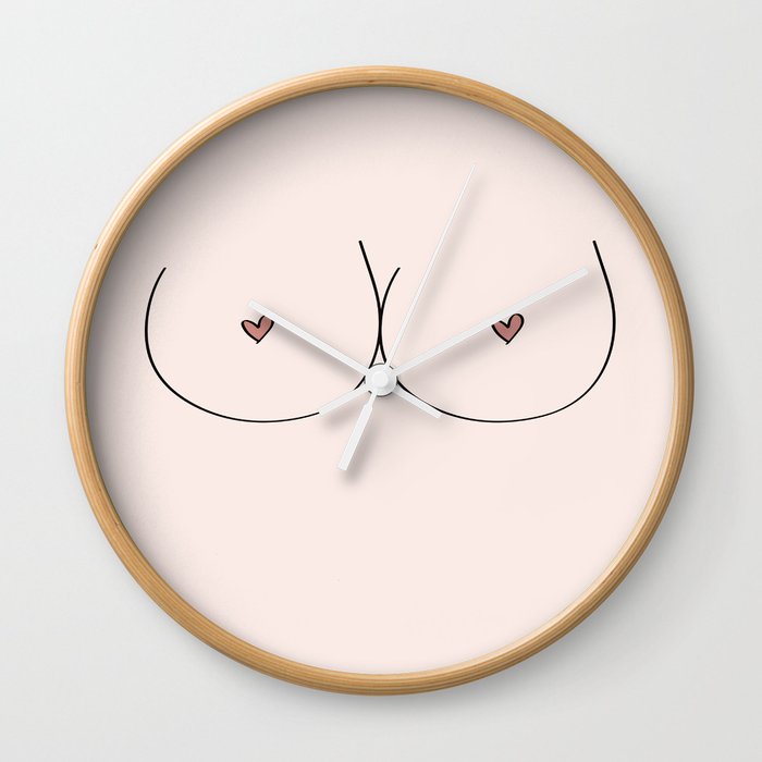 Boobs - Pale Wall Clock