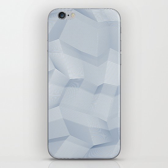 Facets - White and dark blue iPhone & iPod Skin