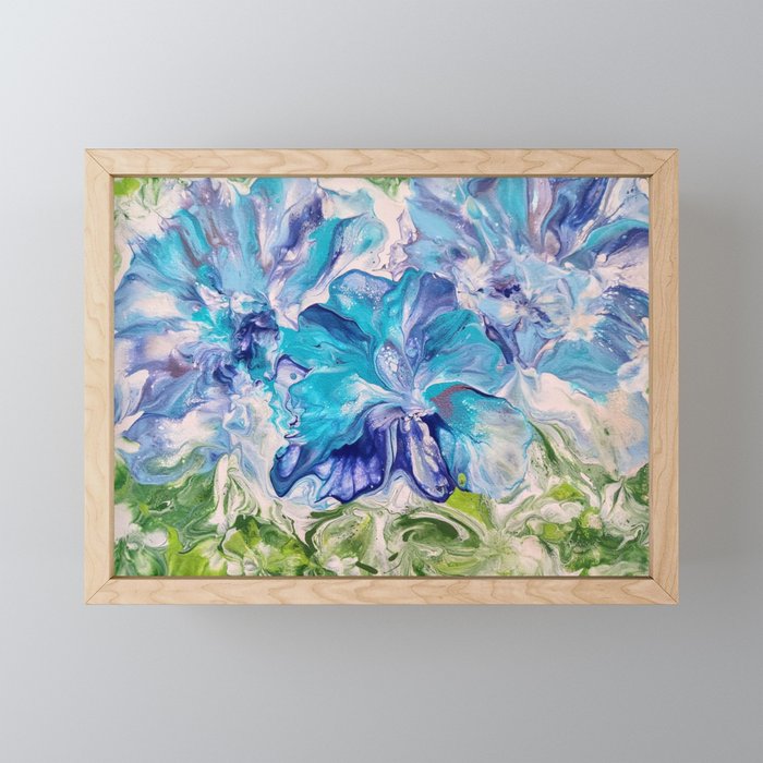 Blue Hibiscus Framed Mini Art Print