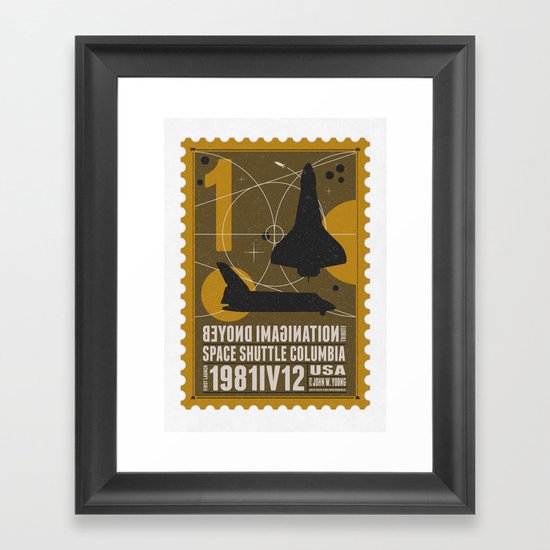 Beyond imagination: Space Shuttle postage stamp Framed Art Print