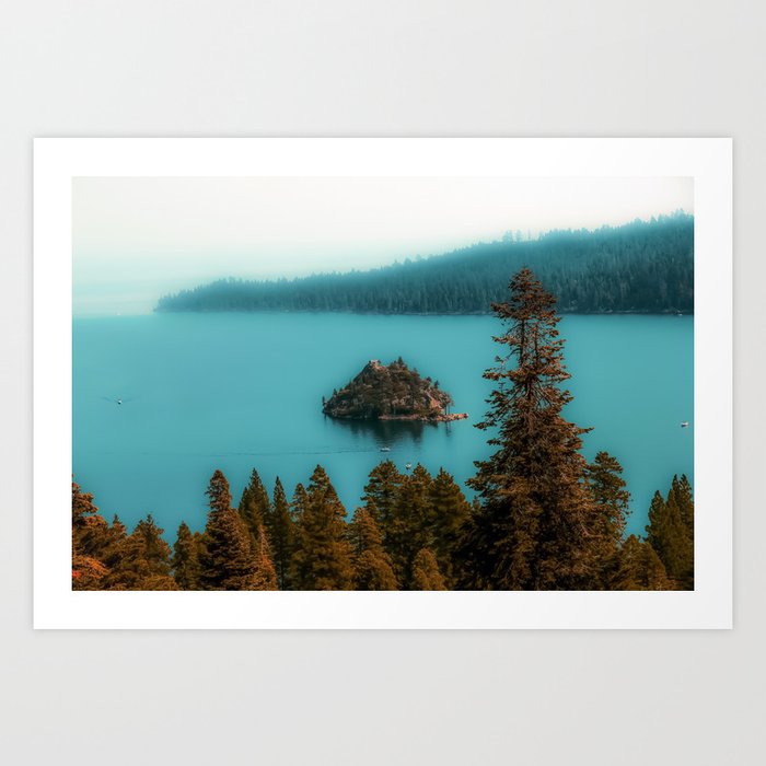 Beautiful scenic at Emerald Bay Lake Tahoe California USA Art Print